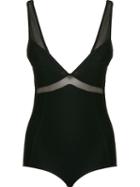 Giuliana Romanno Deep V-neck Panelled Body, Women's, Size: P, Black, Polyamide/spandex/elastane