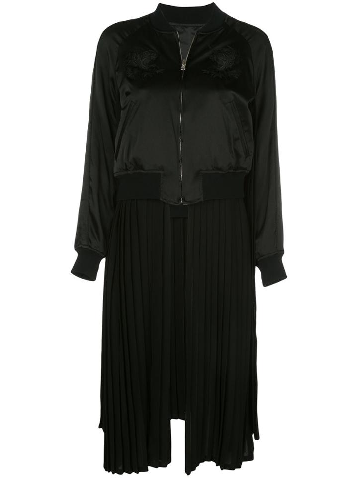 Comme Des Garçons Noir Kei Ninomiya Pleated Zipped Coat - Black