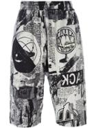 Ktz Newspaper Print Shorts