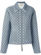 Marni Tracery Print Jacket, Women's, Size: 44, Blue, Polyester/cotton/silk