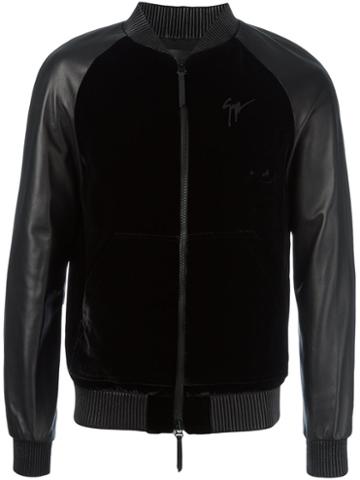 Giuseppe Zanotti Design 'lance' Bomber Jacket, Men's, Size: Medium, Black, Leather/viscose/polyester
