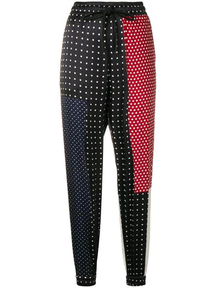 Sportmax Polka Dot Patchwork Trousers - Black
