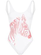 Onia Rachel Zebra Print Swimsuit - White