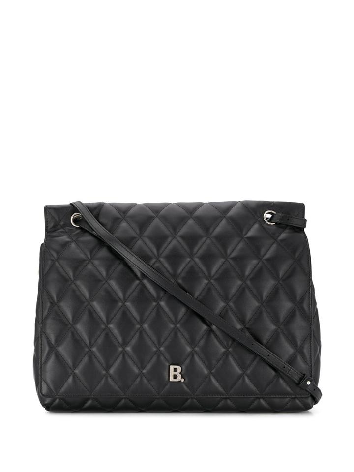 Balenciaga Large B Quilted Shoulder Bag - Black