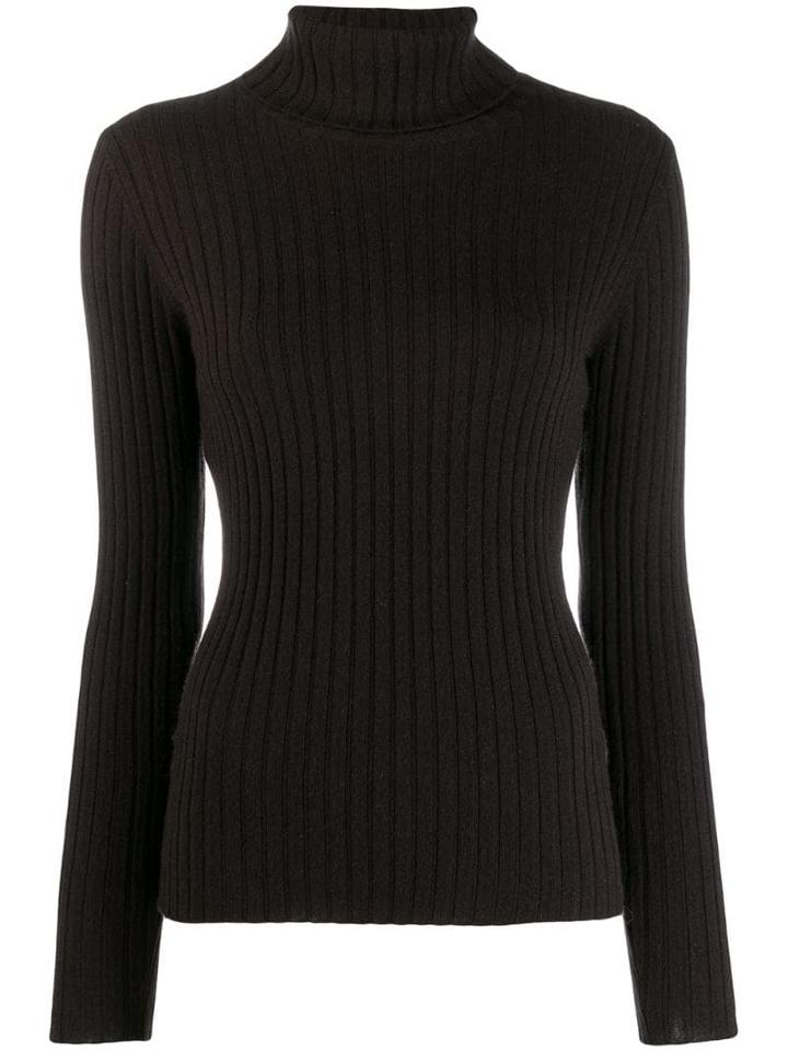 Allude Cashmere Turtleneck Jumper - Brown