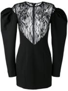 Saint Laurent Drop Puff Sleeve Mini Dress, Women's, Size: 38, Black, Wool/cotton/polyamide/silk