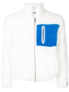 Champion Patch Zipped Shearling Jacket - White