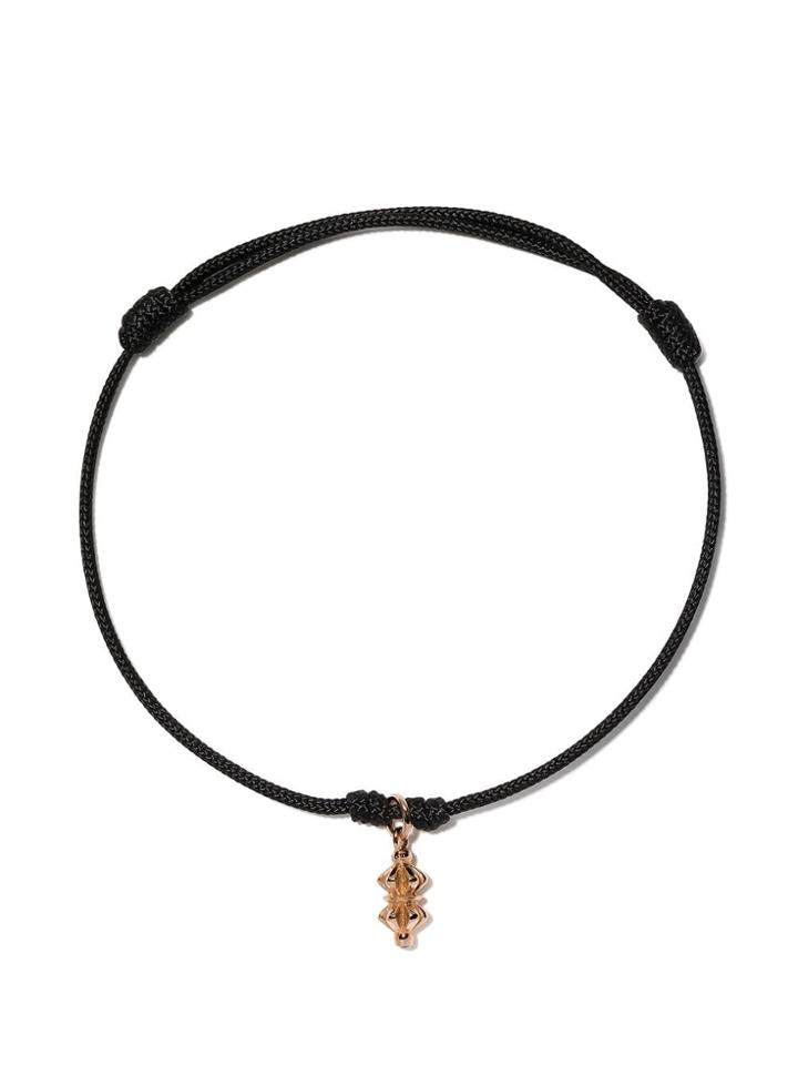Shamballa Jewels 18kt Yellow Gold And Black Diamond Charm Cord