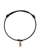 Shamballa Jewels 18kt Yellow Gold And Black Diamond Charm Cord