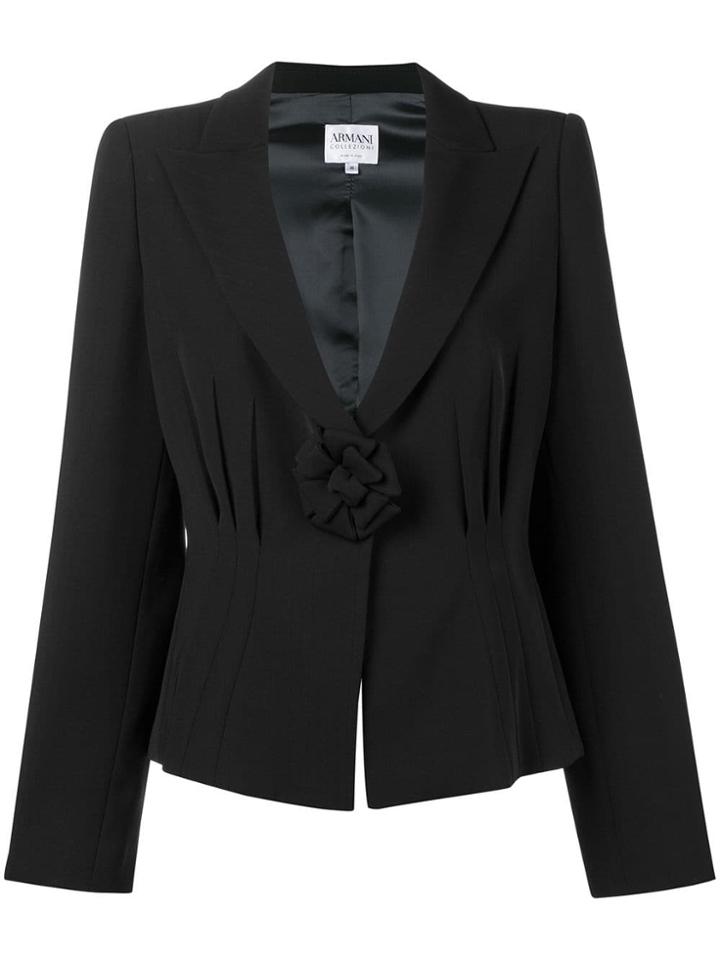 Giorgio Armani Vintage 2000's Bow Detail Jacket - Black