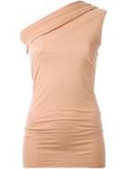 Rick Owens One Shoulder Tank Top, Women's, Size: 42, Yellow/orange, Viscose/silk