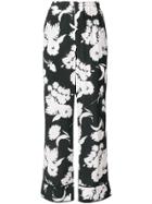 Ganni Floral High-waist Trousers - Black