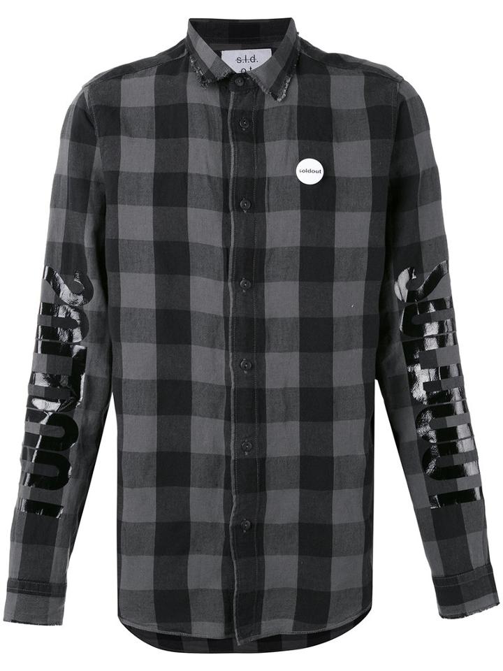 Sold Out Frvr - Sid Checked Shirt - Men - Cotton/linen/flax - L, Grey, Cotton/linen/flax