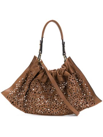 Marni Vintage Cutout Gathered 2way Bag - Brown