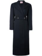 Lanvin Peaked Lapel Coat, Women's, Size: 36, Black, Cotton/viscose/wool