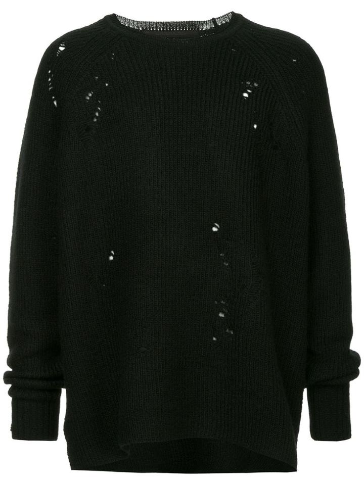Julius Distressed Jumper - Black