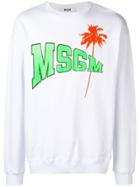 Msgm Palmtree Sweatshirt - White