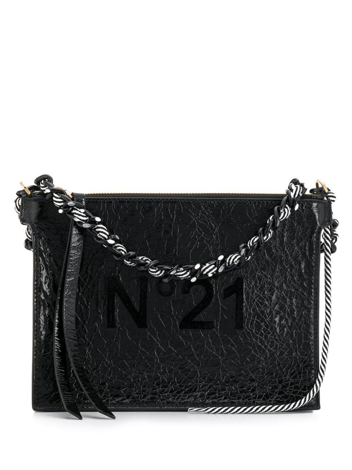 Nº21 Wrinkled Effect Shoulder Bag - Black