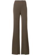 Plein Sud High Waisted Flared Trousers - Brown