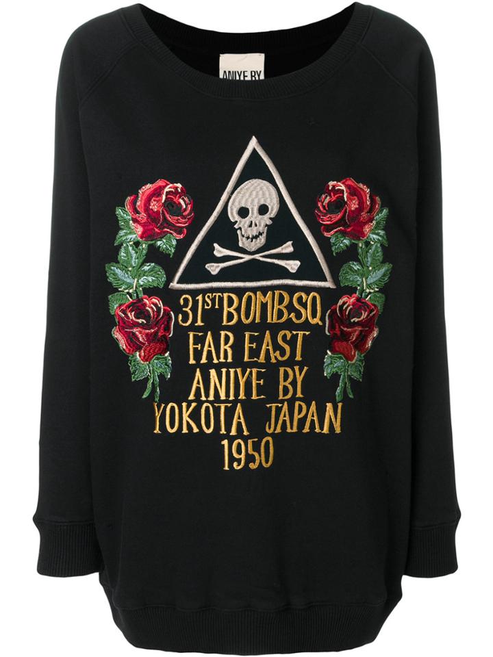 Aniye By Oversized Rose Patch Jumper - Black