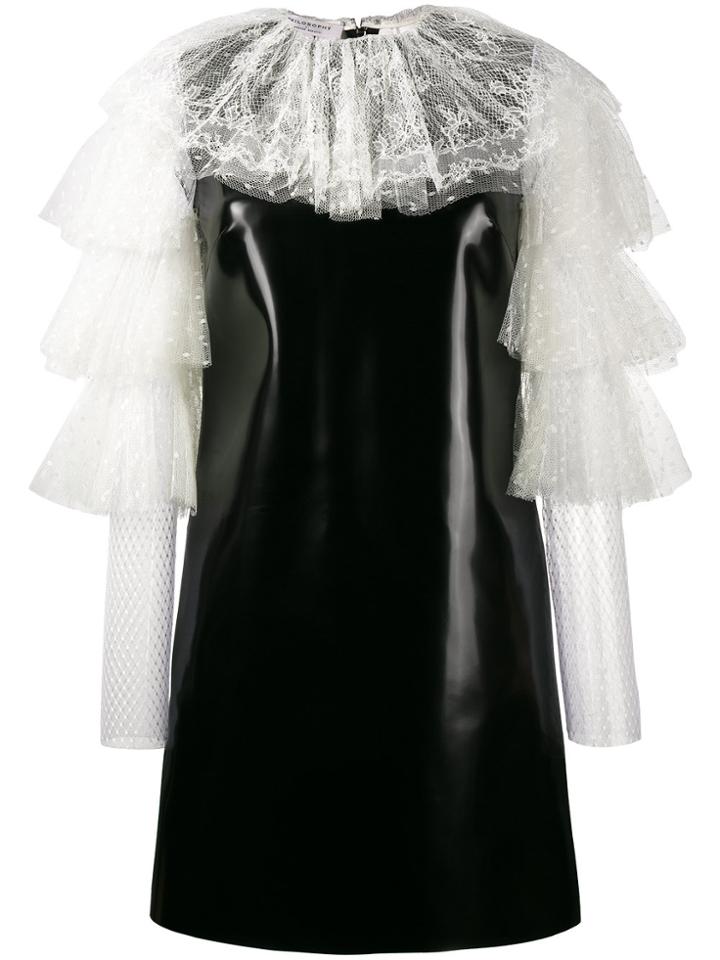 Philosophy Di Lorenzo Serafini Lace And Pleather Mini Dress - Black