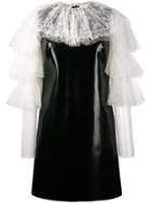 Philosophy Di Lorenzo Serafini Lace And Pleather Mini Dress - Black