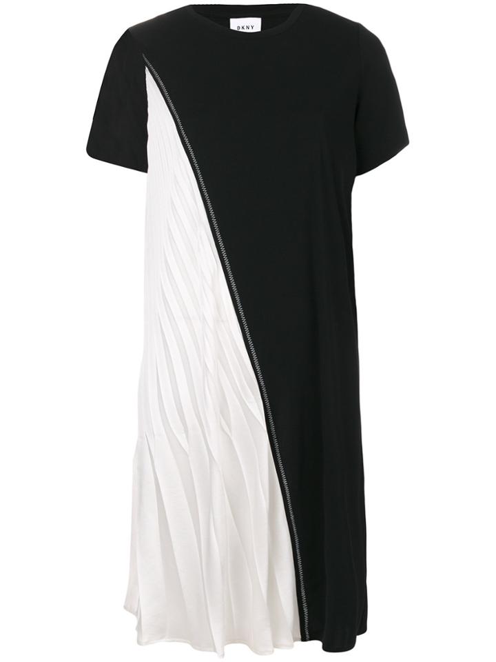Dkny Contrast Midi-dress - Black