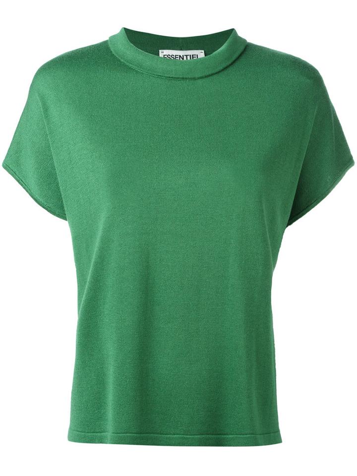 Essentiel Antwerp - Round Collar Top - Women - Modal/viscose/wool - L, Women's, Green, Modal/viscose/wool