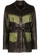 Skiim Billy Fringed Leather Jacket - Black