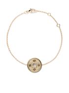 De Beers 18kt Yellow Gold Talisman Lucky Coin Diamond Bracelet -