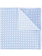 Cerruti 1881 Polka Dot Checked Scarf, Men's, Blue, Silk