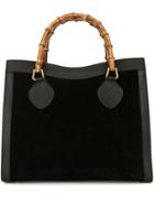 Gucci Pre-owned Bamboo Line Contrasting Tote - Black