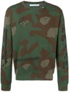 Off-white Camouflage Printed Sweatshirt - Green