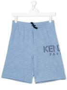 Kenzo Kids Logo Print Casual Shorts - Blue