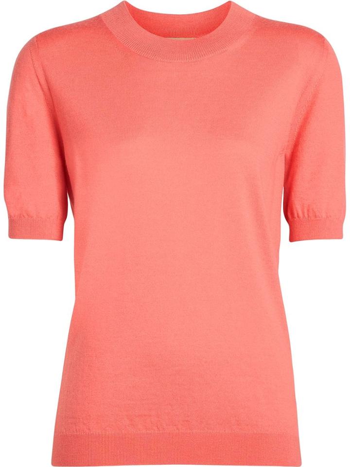 Burberry Crew Neck Merino Wool Sweater - Pink & Purple