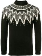 Saint Laurent Sequined Intarsia Jumper, Men's, Size: Small, Black, Wool