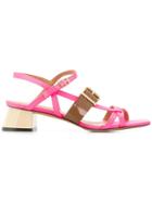 Marni Fray-stop Double Sandals - Pink