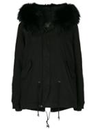 Mr & Mrs Italy Fur Hood Short Parka Coat - Black