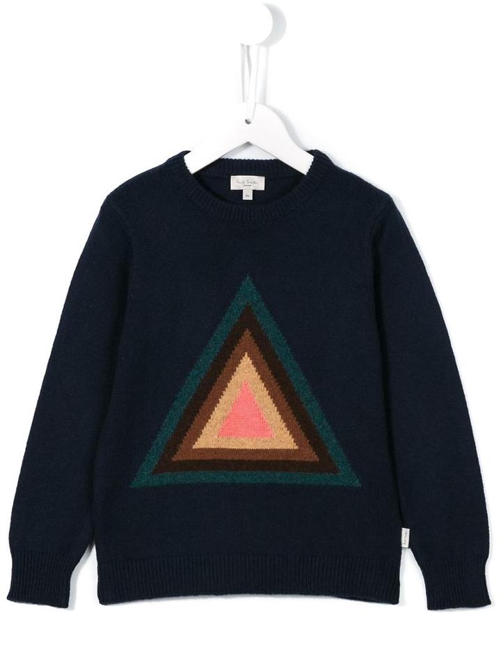 Paul Smith Junior Triangle Intarsia Jumper, Boy's, Size: 6 Yrs, Blue