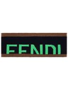 Fendi Cut-effect Logo Headband - Black