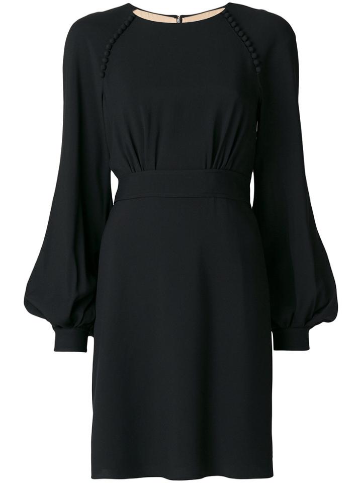 Chloé Balloon Sleeve Shift Dress - Black