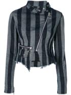 Marques'almeida Striped Biker Jacket - Blue
