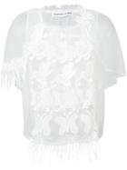 Tsumori Chisato - Sheer Embroidered Top - Women - Nylon - 2, White, Nylon