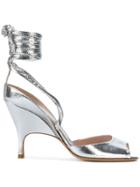 Alchimia Di Ballin Lace Up Open Toe Pumps - Metallic