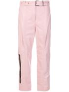 Proenza Schouler Leather Belted Straight Pant - Pink & Purple