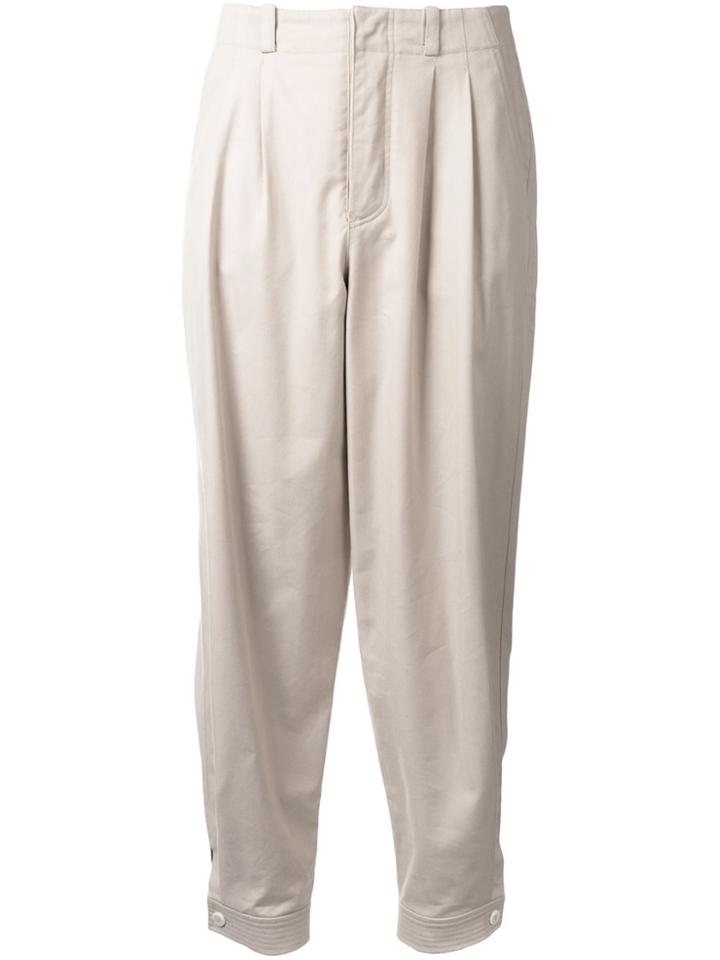 Nehera Pleated Tapered Trousers - Brown