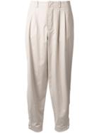 Nehera Pleated Tapered Trousers - Brown