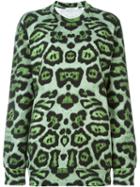 Givenchy Leopard Print Sweatshirt, Women's, Size: Xs, Green, Cotton