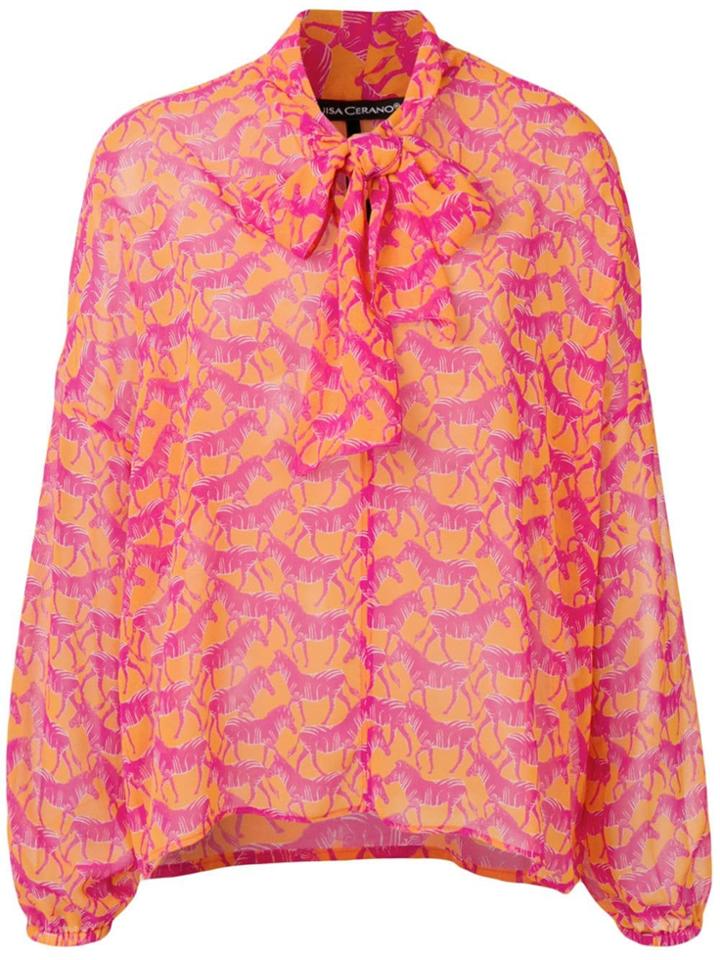 Luisa Cerano Zebra Print Blouse - Orange