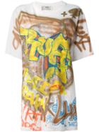 Faith Connexion Graffiti Print T-shirt, Women's, Size: Xs, White, Cotton